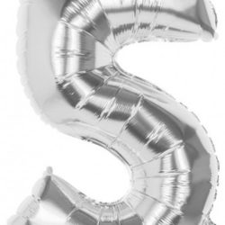 Ballon foil chiffre 5 taille 86cm argenté silver 5712735006626 promoballons