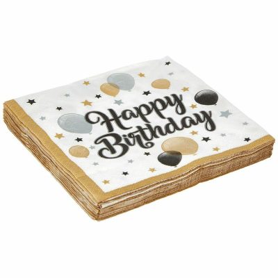 Serviettes Happy Birthday 20x 33x33cm Servetten