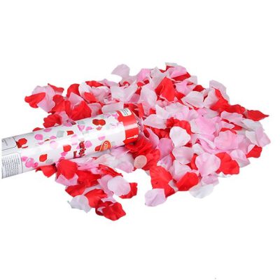 Canon à confettis, pétales de roses