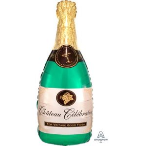 Ballon foil bouteille verte de CHAMPAGNE fles  92x35cm