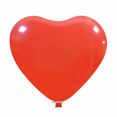 Ballon latex coeur rouge 89cm + clip de fermeture, hartballon  heart