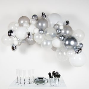 demi arche argentée Promoballons 0194099032056 DIY Balloon Garland Silver 66 Balloons 4 m