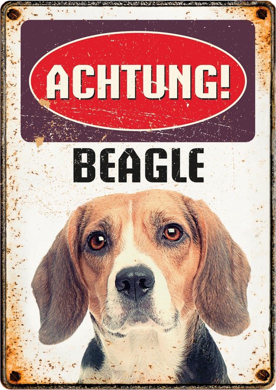 Beagle plaque-achtung-8717127431427