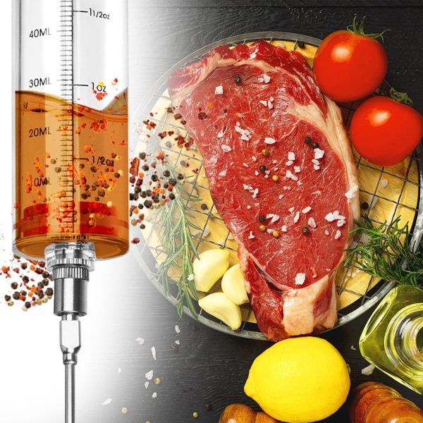 Seringue à viande :  Marinade Aiguilles d'injection Capacité de 50ml