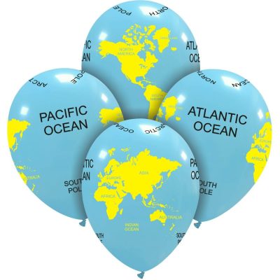 6 x Ballon Ø 30cm 12" Globe Terre Earth