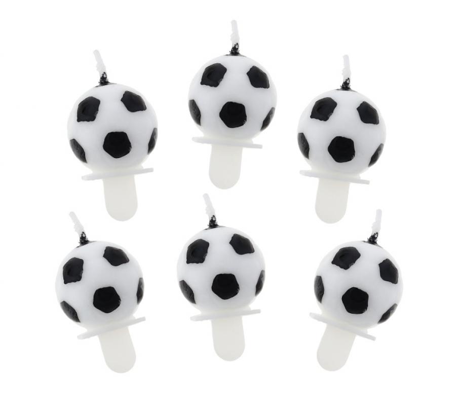 Bougies ballon de football, avec supports 6 pièces