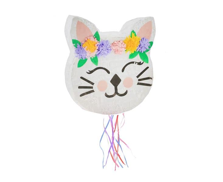 Pinata chat adorant les fleurs