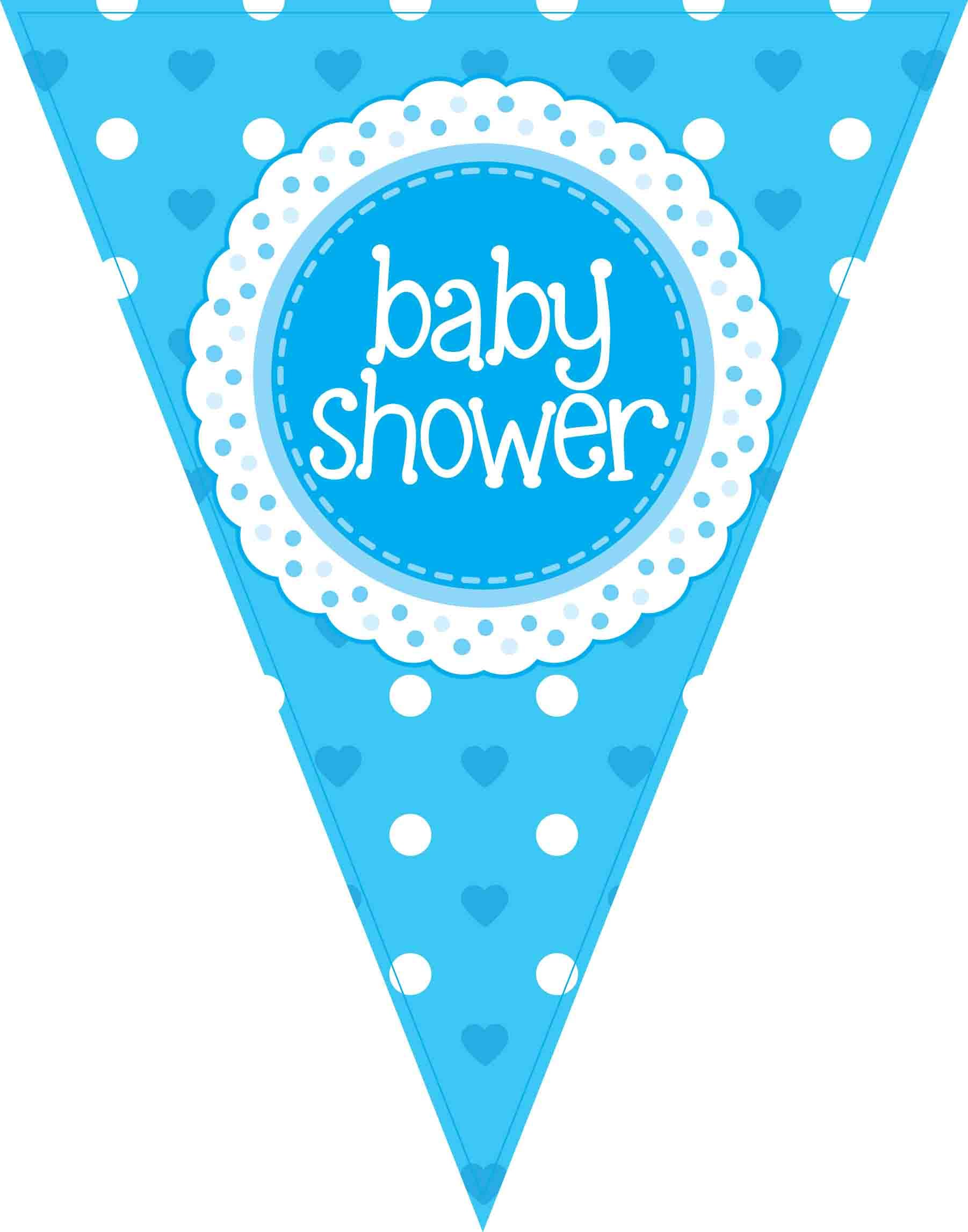 fanion banderole bleue "baby shower"  longueur 3.9 m