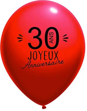 12 x Ballon joyeux  Anniversaire 30 Ans, Ø 30cm