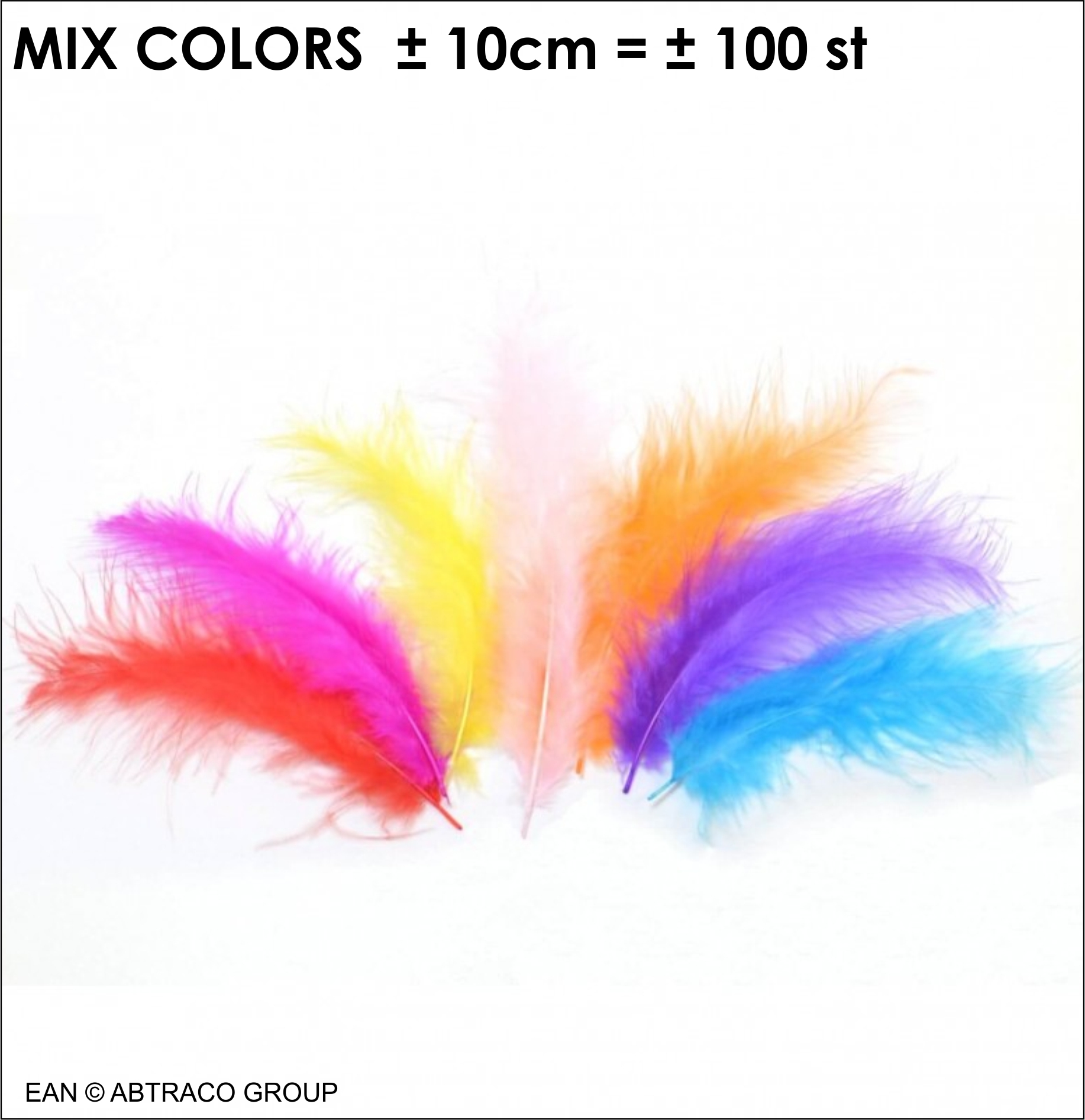 Plume couleur : MIX de couleurs ± 100 pcs / ± 10cm