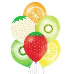 Sachet de 6 x ballons latex fraise, kiwi, orange, citron 5414391043136