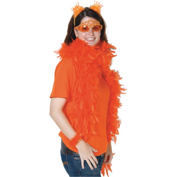 Boa en plumes : Orange, 1m70