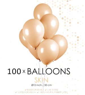 100 x Ballons - 30cm Couleur : NUDE (beige clair) – Image 2