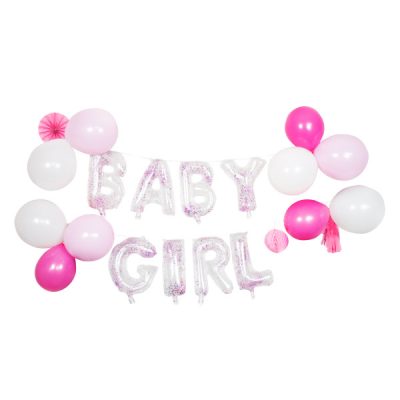 guirlande  ballons Guirlande de ballons décoratifs Bébé Fille 23 pcs
"baby girl"