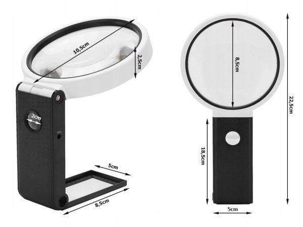 Loupe pliante, 10x 25x, à 6 leds + 2 led UV – Image 4