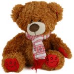 7110762154613 Peluche Ours Brun 30 Cm Avec Echarpe. Promoballonsjpg