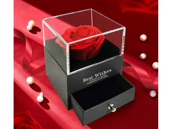 Rose éternelle Dans Une Boîte Cadeau + Plateau à Bijoux 5907451356876 En Vente Sur Shop.promoballons.com06