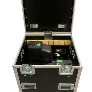 Flightcase med kompressor til special effects og events klar til transport og professionel brug hos SpecialFX