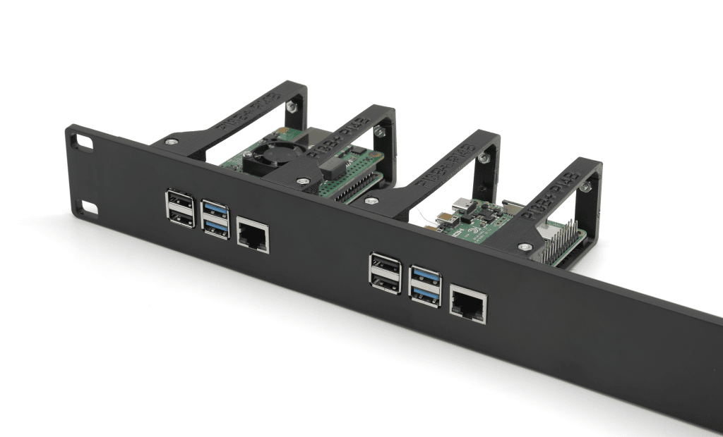 Rack mount 1-4 Raspbery Pi4 Injection molded front (customized) and 3D ...