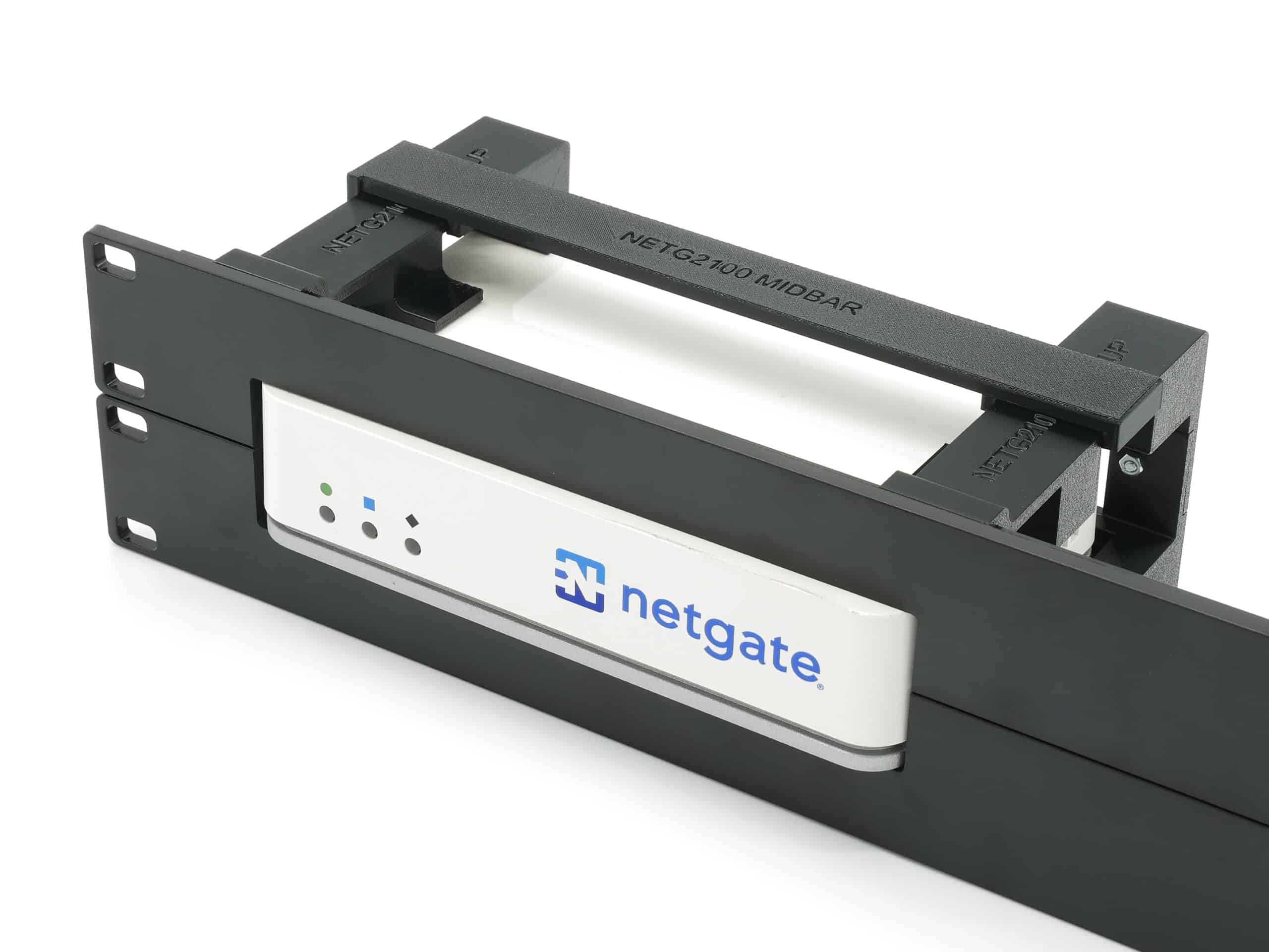 Netgate 2100 injection molded front and 3D printed rear arms 19inch 2U