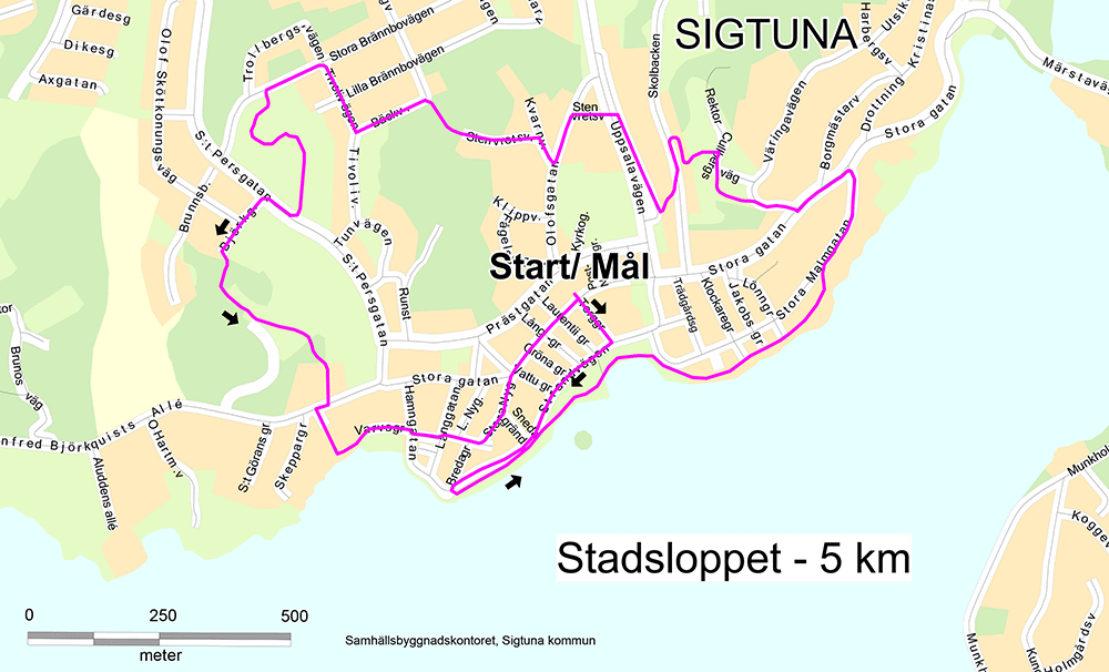 Sigtuna Stadslopp bana 2022 5km