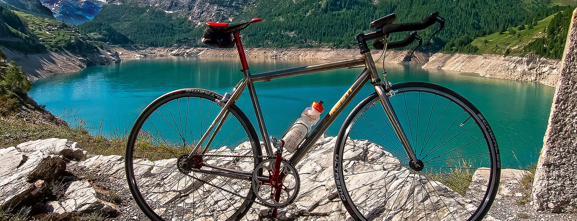 Mit dem Singlespeed zum Col d’Izzard | Am Stausee von Maison-du-Roy