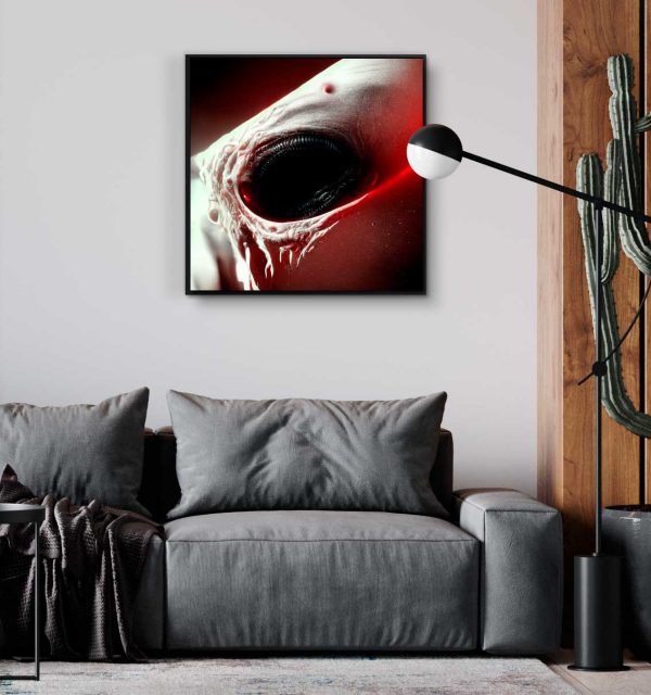 unique painting with scary eye