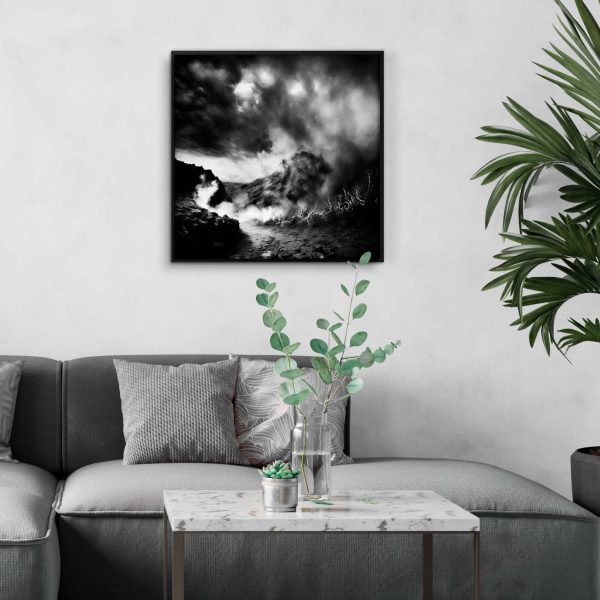 cartel de naturaleza abstracta en blanco y negro