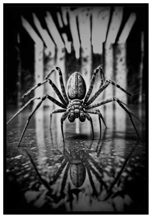 cartel de araña desagradable