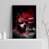 red poster with drums