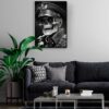 skull painting in black and white