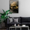 skull poster in yellow
