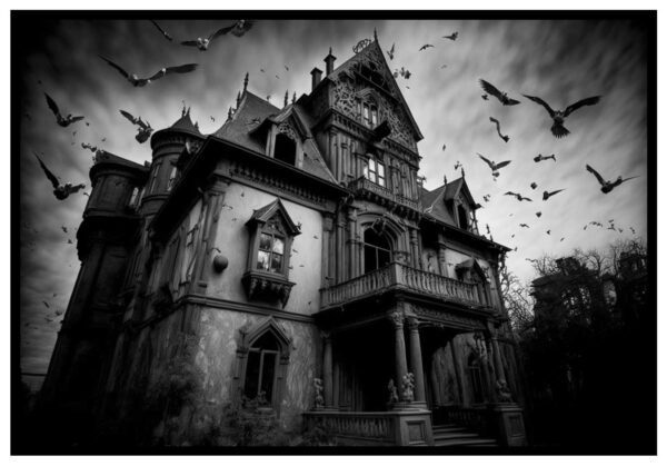 beautiful haunted house painting