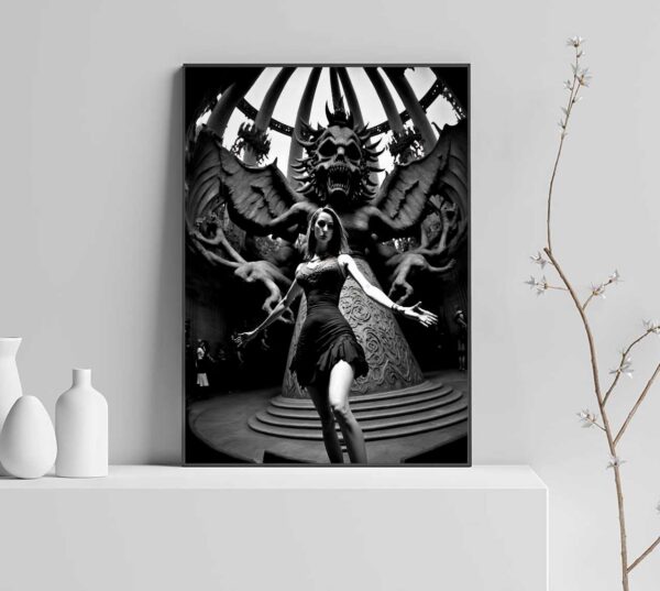 gothic poster in black and white