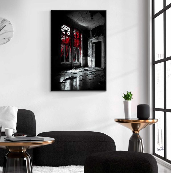 blood and haunted house painting