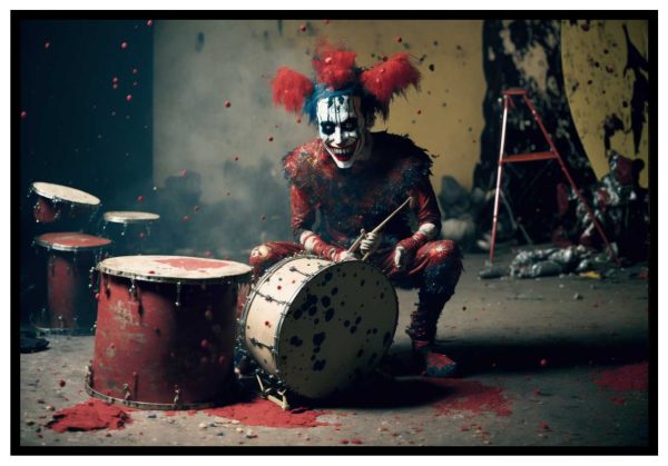 trummor och clown poster