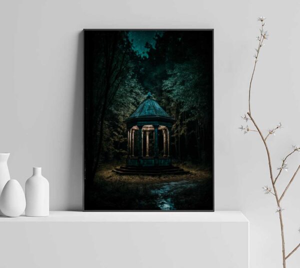 well in the forest painting