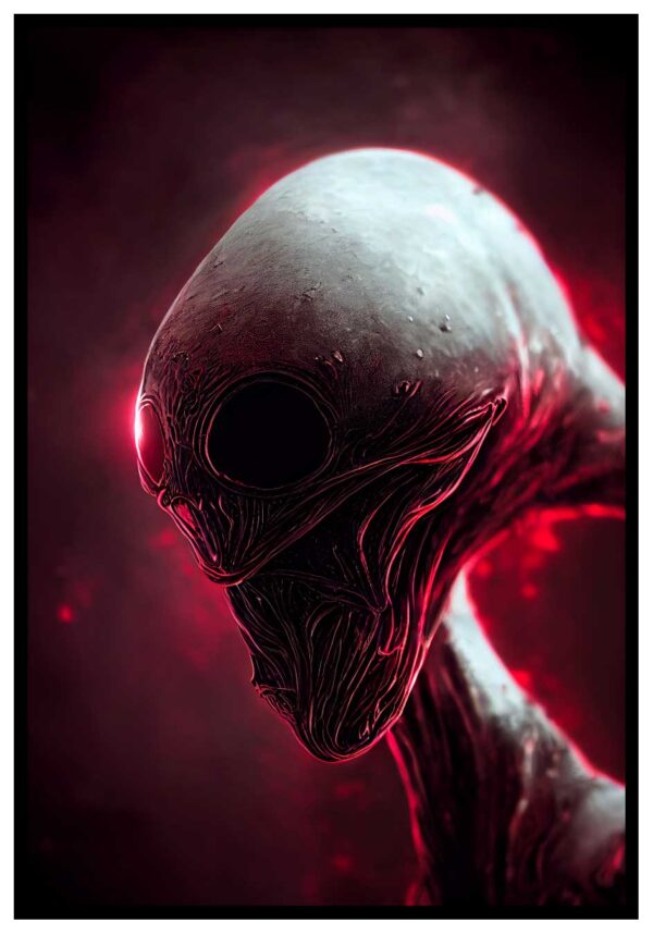 otäck alien i rosa poster