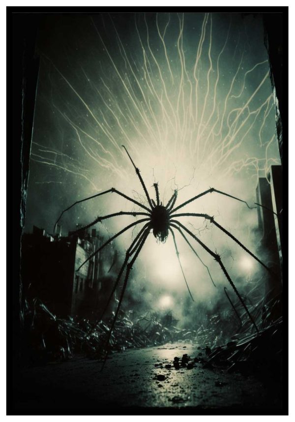 stort skræmmende edderkopmaleri