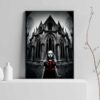 girl and church horror painting