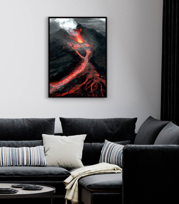 abstrakt vulkan affisch
