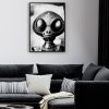 black and white alien poster