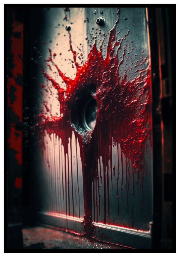 abstrakt affisch med blodfläckar
