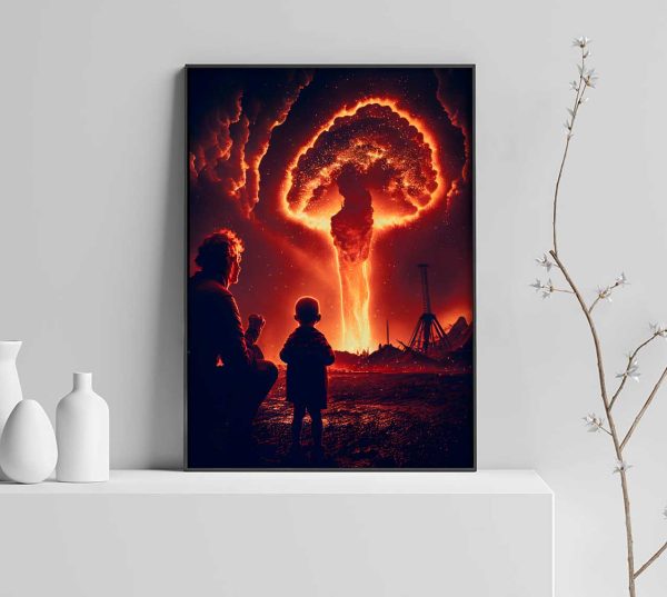 scary poster with explosion