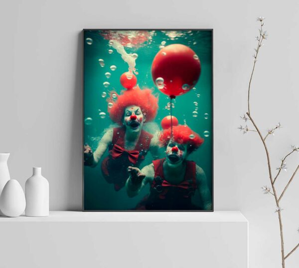 affiche de clowns tueurs heureux