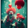 Horrorplakat mit Clowns