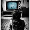 horror movie poster with tv