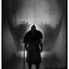 Navire viking et affiche mystérieuse de brouillard