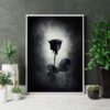 Dunkles Gothic-Poster mit Rose