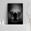 fog and viking ship poster